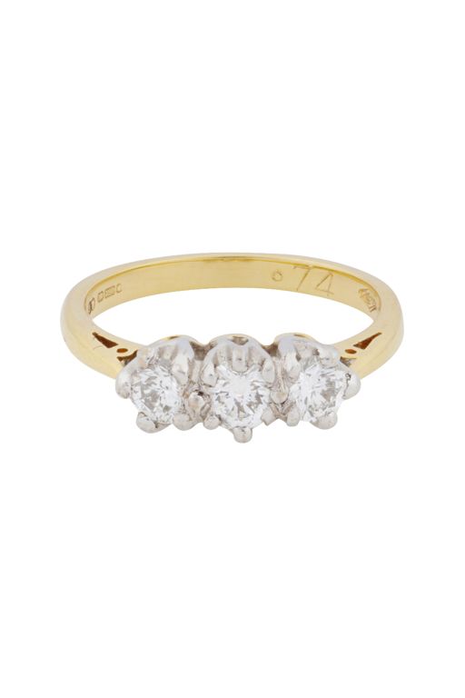 18k Yellow and White Gold Diamond Ring