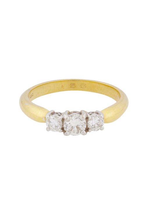18k Yellow and White Gold Diamond Ring