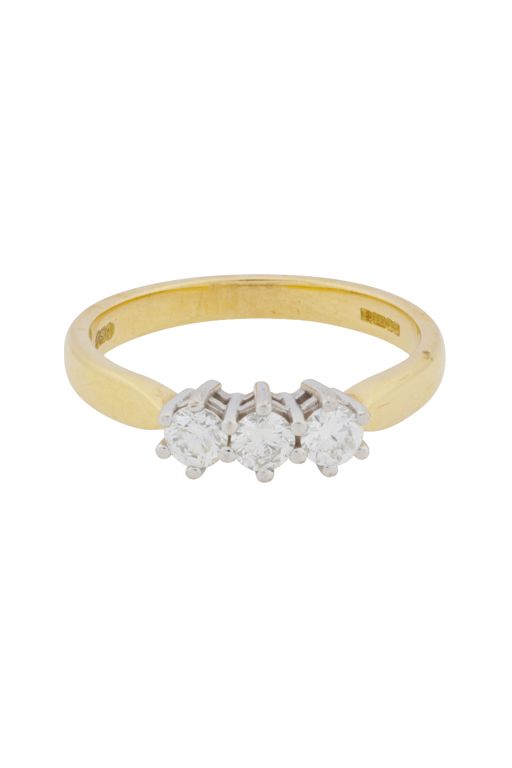 18k Yellow and White Gold Diamond Ring