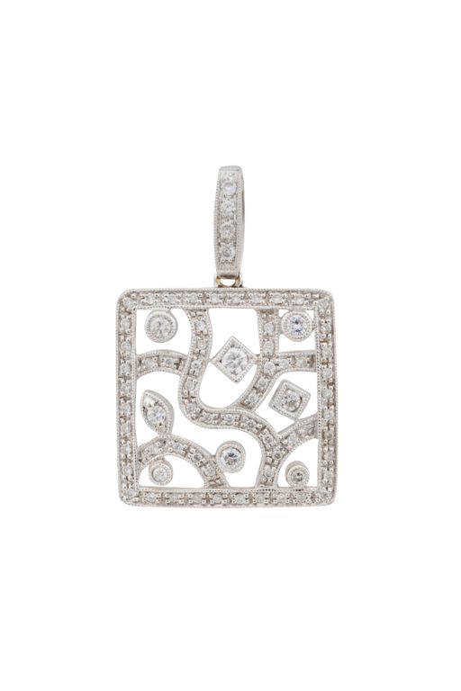 18k White Gold Diamond Pendant