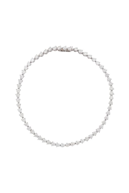 White Metal Diamond Line Bracelet