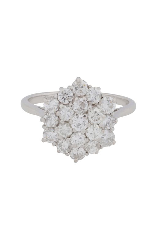 18k White Gold Diamond Cluster Ring