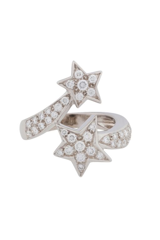 18k White Gold Diamond Comète Ring
