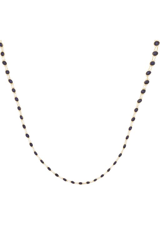 14k Yellow Gold Sapphire Line Necklace