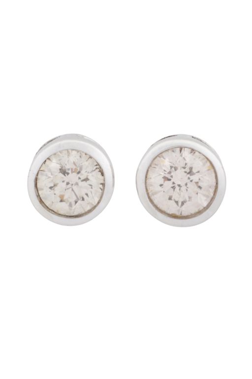 18k White Gold Diamond Stud Earrings