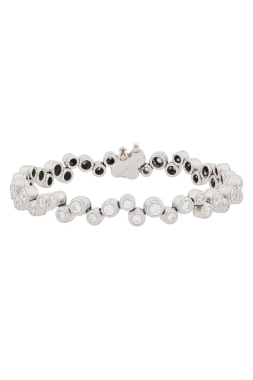 Platinum Diamond Bubble Articulated Bracelet