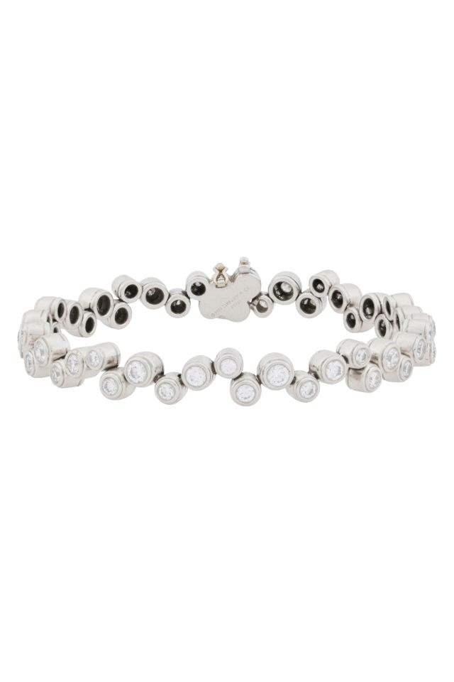 Platinum Diamond Bubble Articulated Bracelet