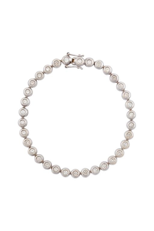 White Metal Diamond Line Bracelet