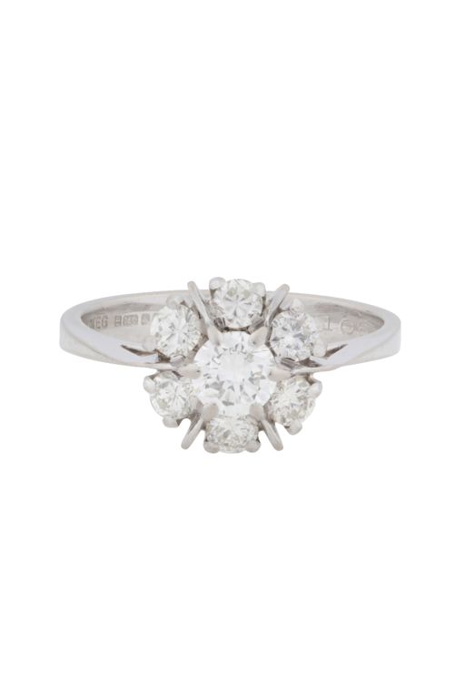 18k White Gold Diamond Halo Ring
