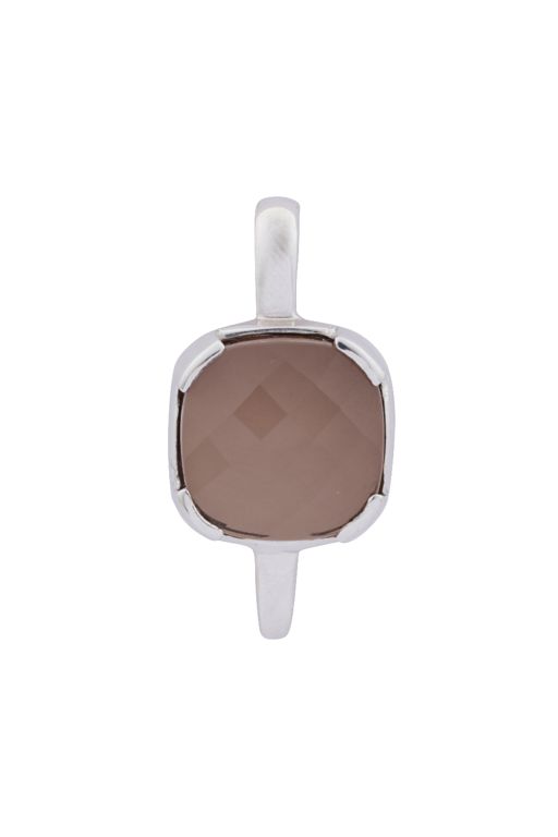 18k White Gold Smoky Quartz Pendant