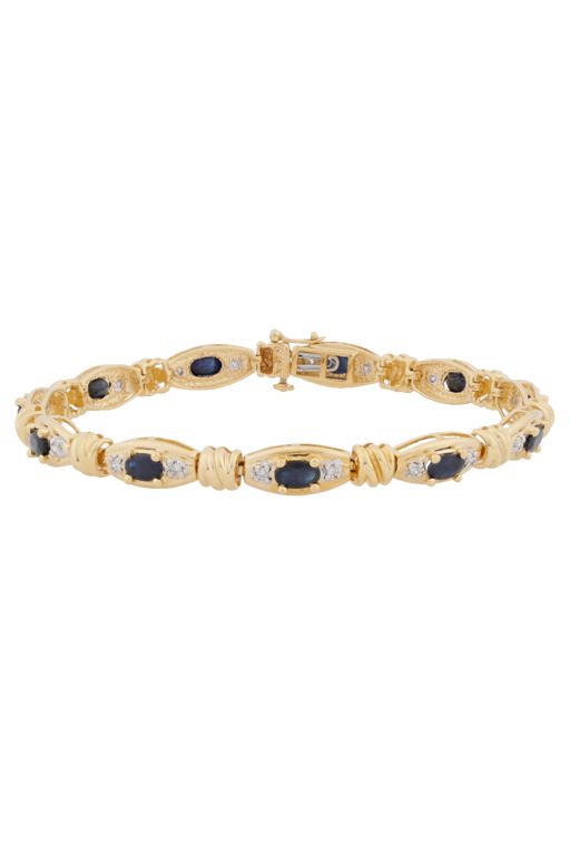 14k Gold Sapphire and Diamond Bracelet