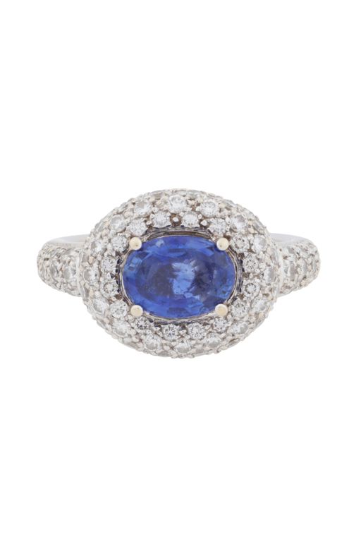 18k White Gold Sapphire and Diamond Ring
