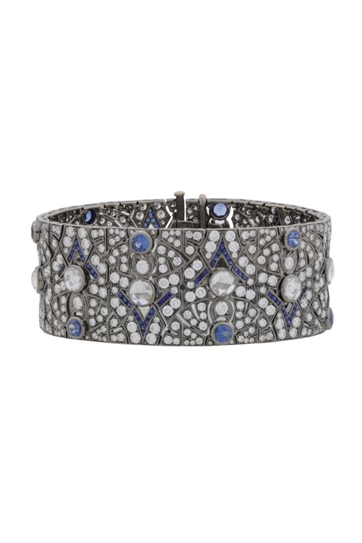 18k White Gold Sapphire and Diamond Bracelet