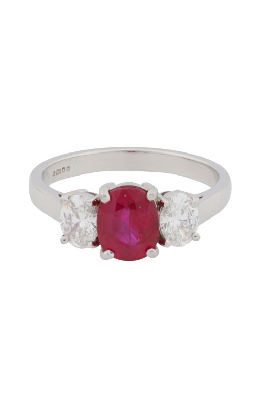 Platinum Ruby and Diamond Ring