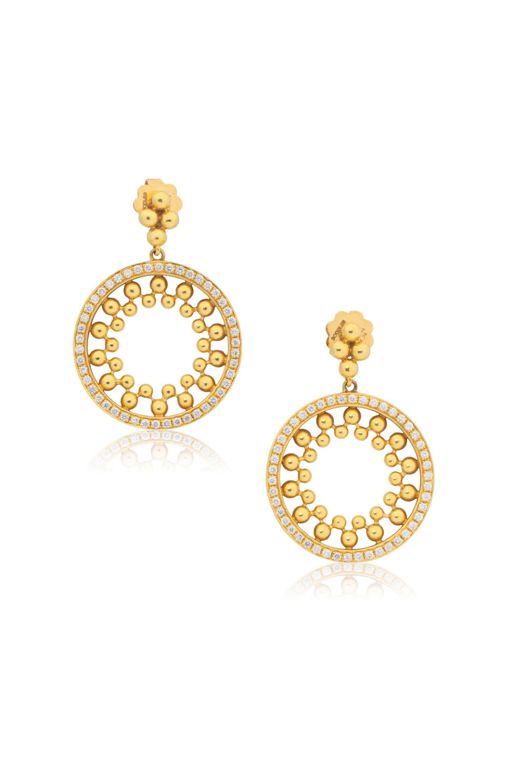 Pair of 18k Gold Diamond Earrings