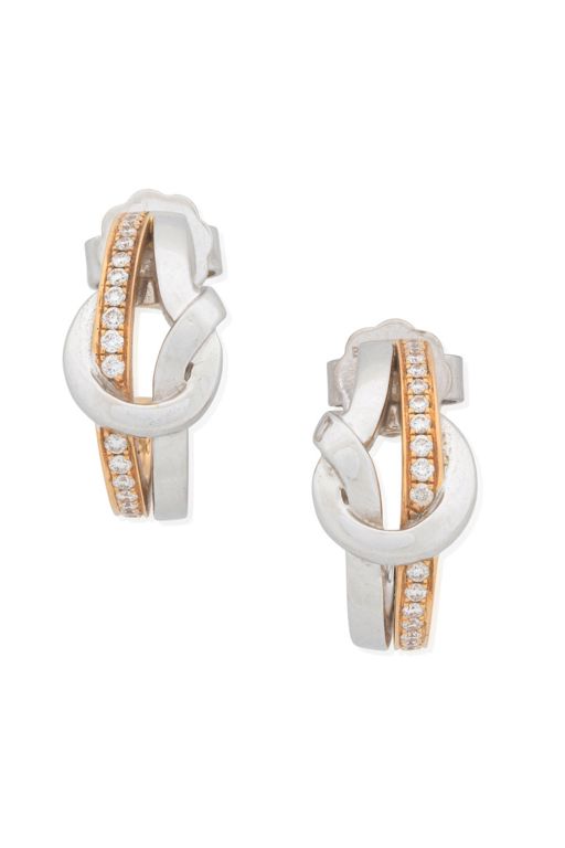 Pair of 18k Gold Diamond Earrings