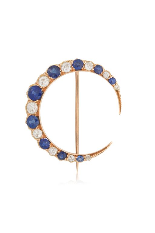 15k Gold Sapphire and Diamond Brooch
