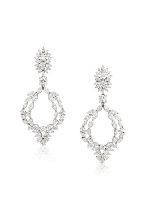 Pair of 18k Gold Diamond Earrings