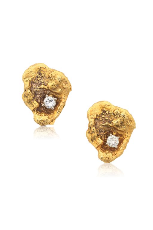 Pair of 10k Gold Diamond Cufflinks