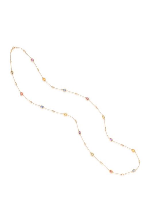 18k Gold Sapphire and Diamond Necklace