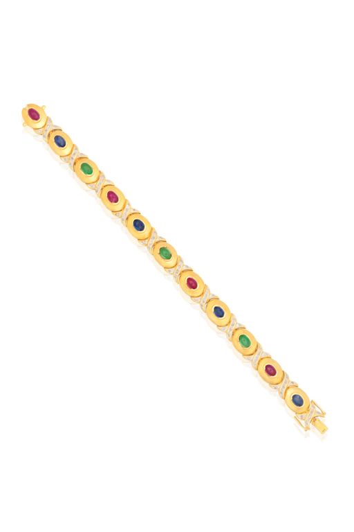 18k Gold Multi-Gem Bracelet
