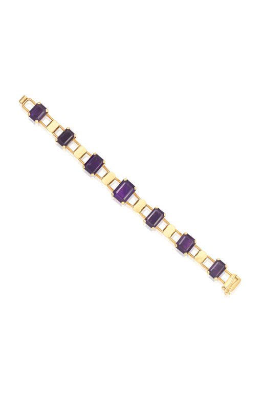 14k Gold Amethyst Bracelet