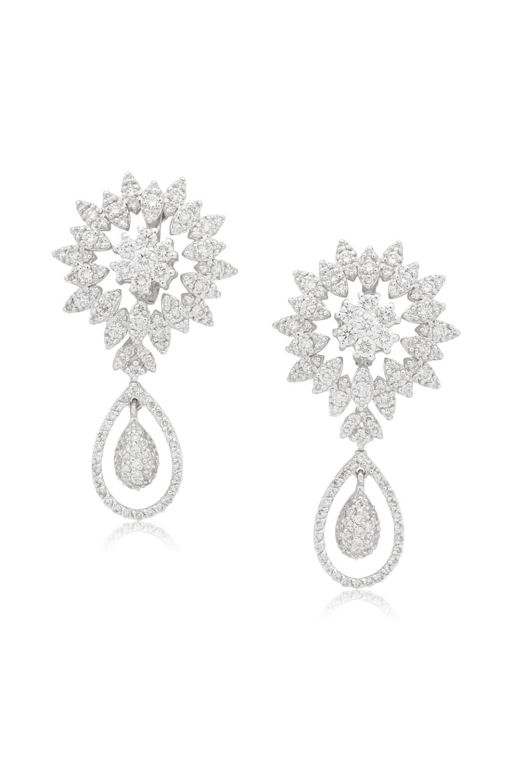 Pair of 18k Gold Diamond Earrings