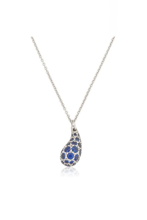 Platinum Sapphire Pendant Necklace