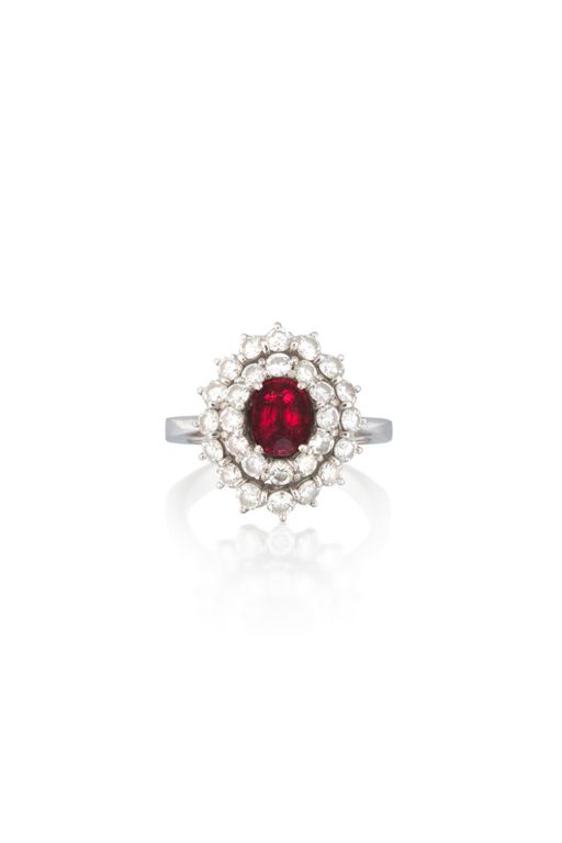 18k Gold Ruby and Diamond Ring