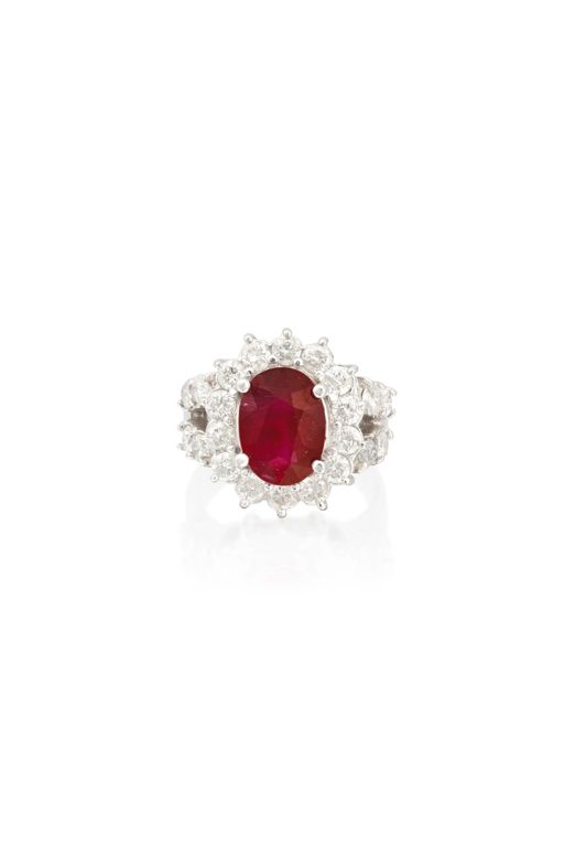 14k Gold Ruby and Diamond Ring