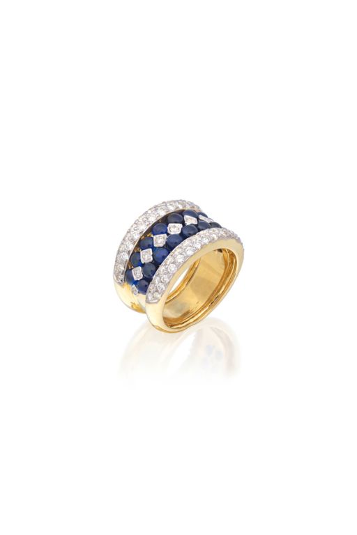 18k Gold Sapphire and Diamond Ring