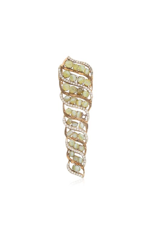 12k Gold Chrysoberyl and Diamond Pendant