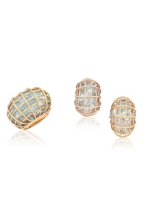 14k Gold Aquamarine Jewelry Set