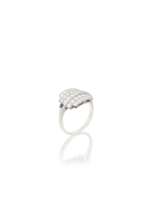 18k Gold Sapphire and Diamond Ring