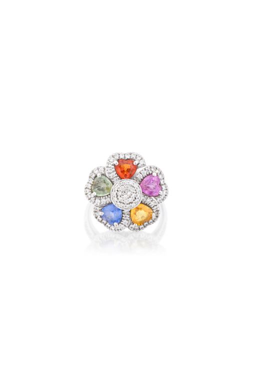 14k Gold Sapphire and Diamond Ring