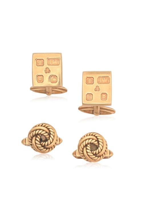 Two Pairs of 9k Gold Cufflinks