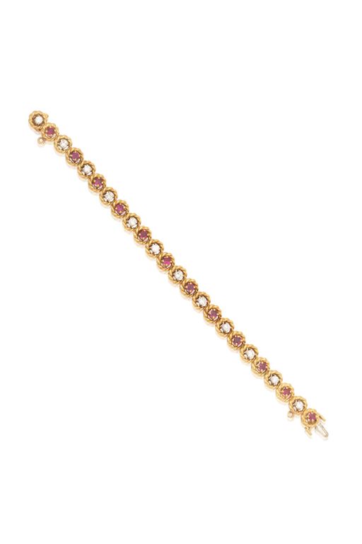 16k Gold Ruby and Diamond Bracelet