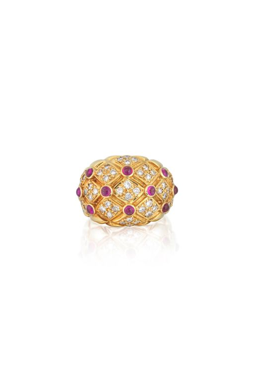 18k Gold Ruby and Diamond Ring