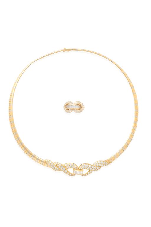 18k Gold Diamond Necklace and Ring