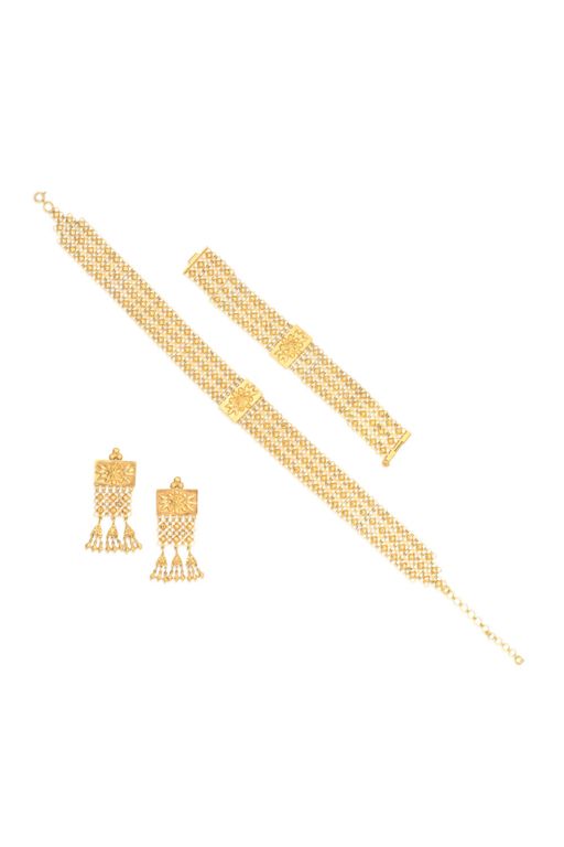 20k Gold Necklace, Bracelet and Earrings