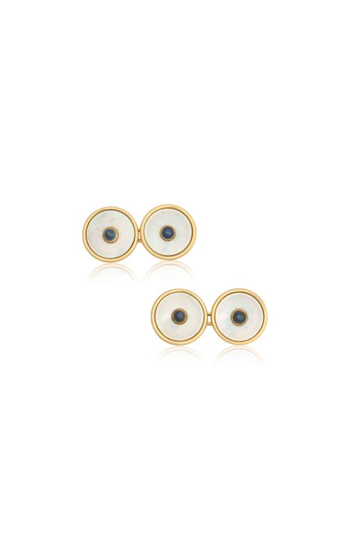 Pair of 14k Gold Sapphire Cufflinks