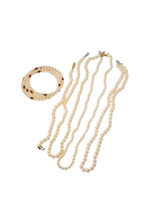 14k Yellow Gold Pearl Jewelry Set