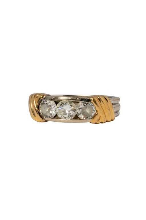 14k White and Yellow Gold Diamond Ring
