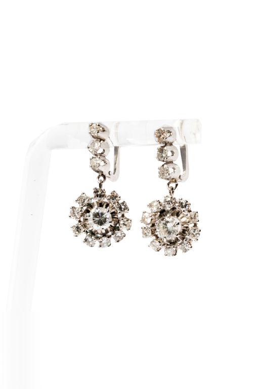 Platinum Diamond Drop Earrings
