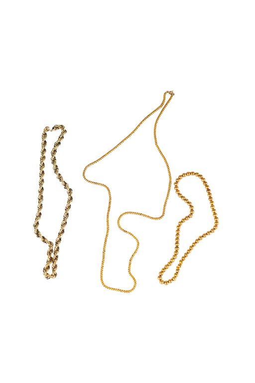 Three Yellow Gold Necklaces