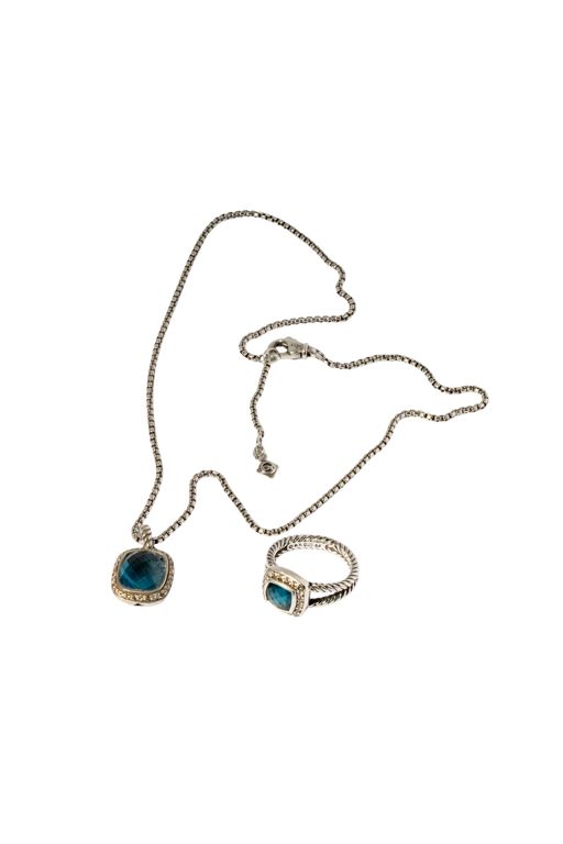 Sterling Silver Diamond and Topaz Jewelry Set