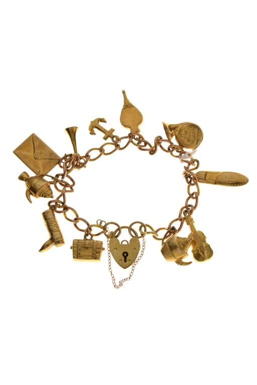9k Gold Charm Bracelet