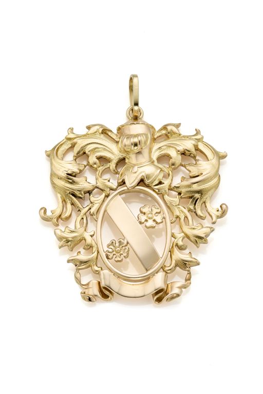 18k Yellow and Rose Gold Coat of Arms Pendant