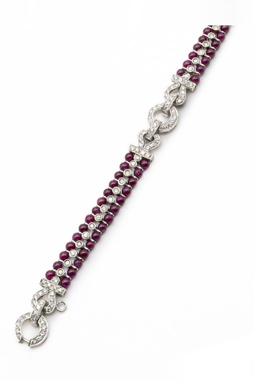 18k White Gold Ruby and Diamond Bracelet