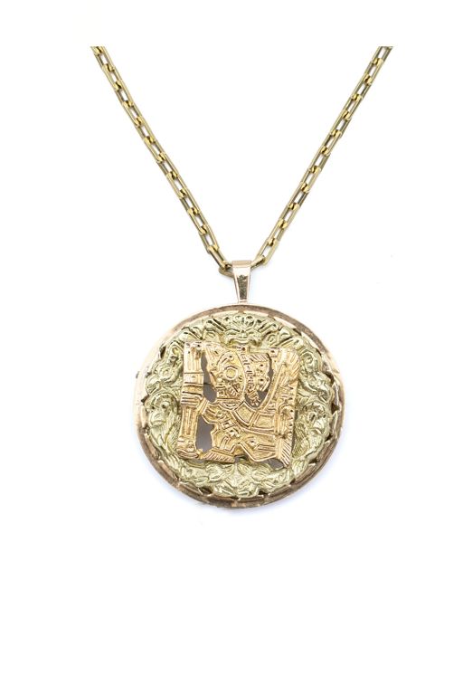 18k Yellow Gold Pendant/Brooch Necklace